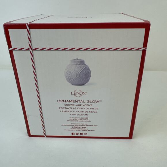 Lenox Christmas Candle holder Ornament White Christmas Joy Peace Tealight Noel - Picture 16 of 16